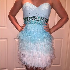 Short blue cocktail dress